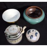 Chinese Tea pot together with other Chinese ceramics