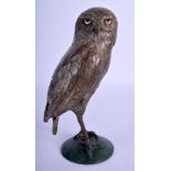 Vivien Mallock (20th Century) Bronze, Study of an owl, No 4 of 12. 22 cm high.