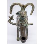 A middle Eastern Bronze Oil lamp. 20cm high