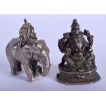 TWO FINE 19TH CENTURY INDIAN SILVER BUDDHISTIC ITEMS. 266 grams. (2)