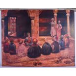 Continental School (20th Century) Oil on canvas, Middle Eastern scene. 84 cm x 68 cm.