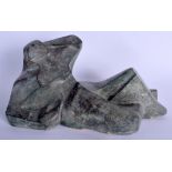 A LOVELY MID 20TH CENTURY BRONZED STONE ABSTRACT FIGURE in the manner of Henry Moore. 25 cm x 16 cm