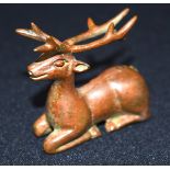 A small Japanese bronze deer 5cm