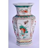 A 19TH CENTURY CHINESE FAMILLE VERTE MINIATURE VASE Kangxi style. 10 cm high.