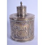 AN ANTIQUE CONTINENTAL SILVER TEA CADDY. 173 grams. 11.5 cm high.