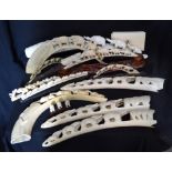 Collection of African Ivory Elephants some with stands