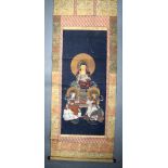 AN EARLY 20TH CENTURY CHINESE BUDDHISTIC PAINTING SCROLL Late Qing. Image 112 cm x 48 cm.