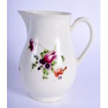 Worcester sparrowbeak jug painted with flowers. 9Cm high