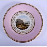 Flight Barr and Barr plate painted with Ullswater, Cumberland, titled, under a pink border. 20.5cm