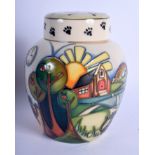 A BOXED MOORCROFT LIMITED EDITION COLLECTORS CLUB GINGER JAR C2009 No 18 of 250, decorated with dad