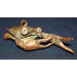 A small bronze Japanese crab 11 cm