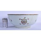 A LARGE 18TH CENTURY CHINESE EXPORT FAMILLE ROSE PUNCH BOWL Qianlong. 41 cm x 18 cm.