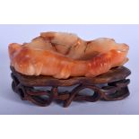 AN EARLY 20TH CENTURY CHINESE CARVED AGATE BRUSH WASHER Late Qing. 12 cm x 8 cm.