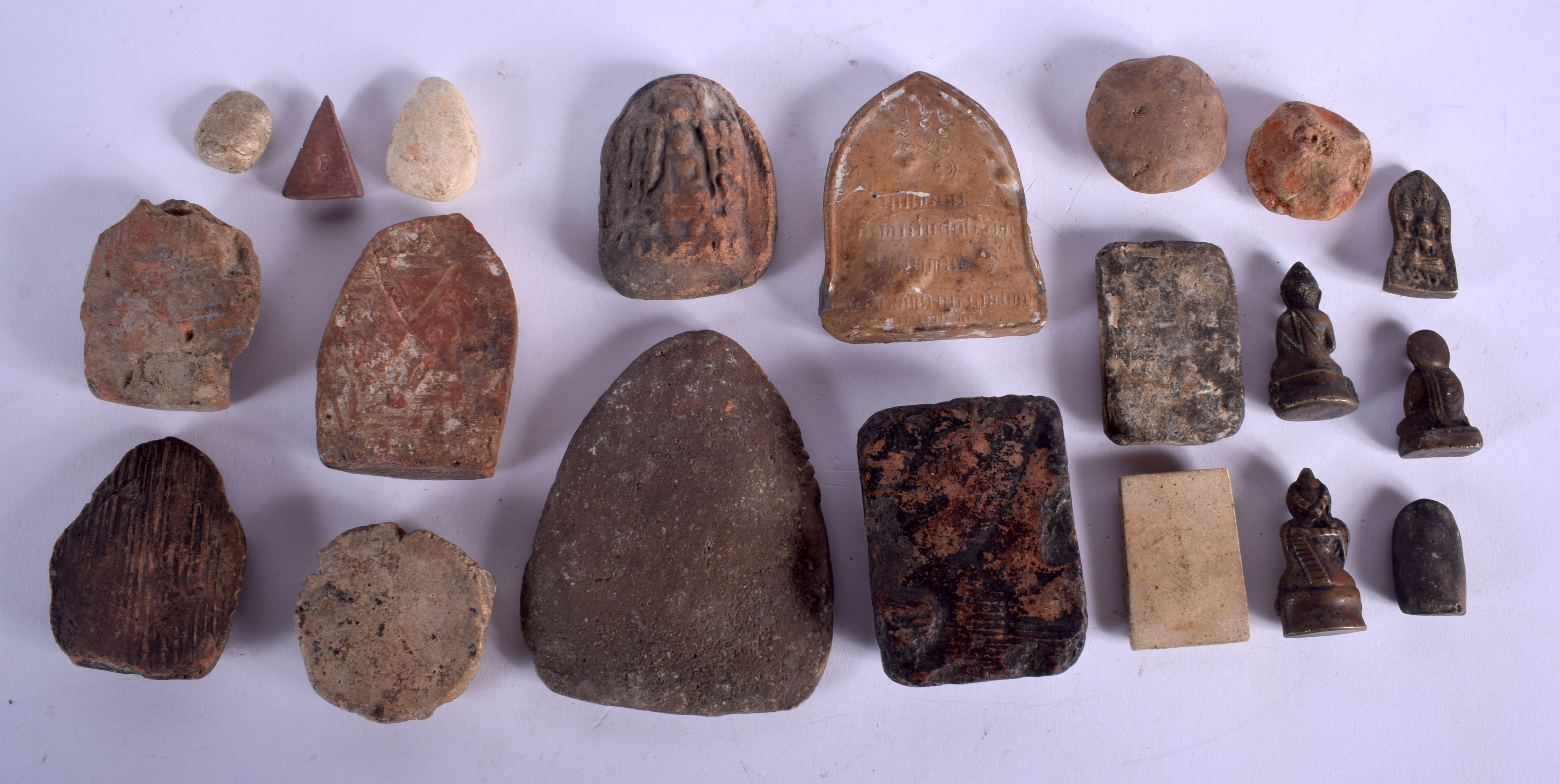 A COLLECTION OF 18TH CENTURY AND LATER BUDDHISTIC FRAGMENTS in various forms and sizes. (qty) - Image 2 of 2