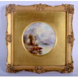 Royal Worcester plaque painted by Harry Stinton, signed, with Highland Cattle date code for 1918