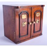 A VERY RARE VICTORIAN CHUBB SAFE SPECIMEN CABINET with brass fittings. 25 cm x 23 cm.