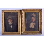 English School (Early 19th Century) Oil on canvas, Pair of portraits. Image 21 cm x 14 cm.