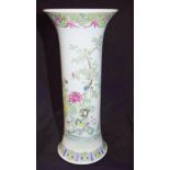 Chinese sleeve vase decorated with flowers 28cm