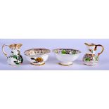 Spode two miniature hydra jugs and basins. Jugs 5cm high