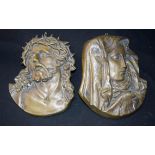 Two Bronze religious plaques 16cm