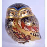 Royal Crown Derby paperweight of a Little Owl. 8cm high