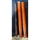 A Victorian Truncheon and two other batons 47 cm