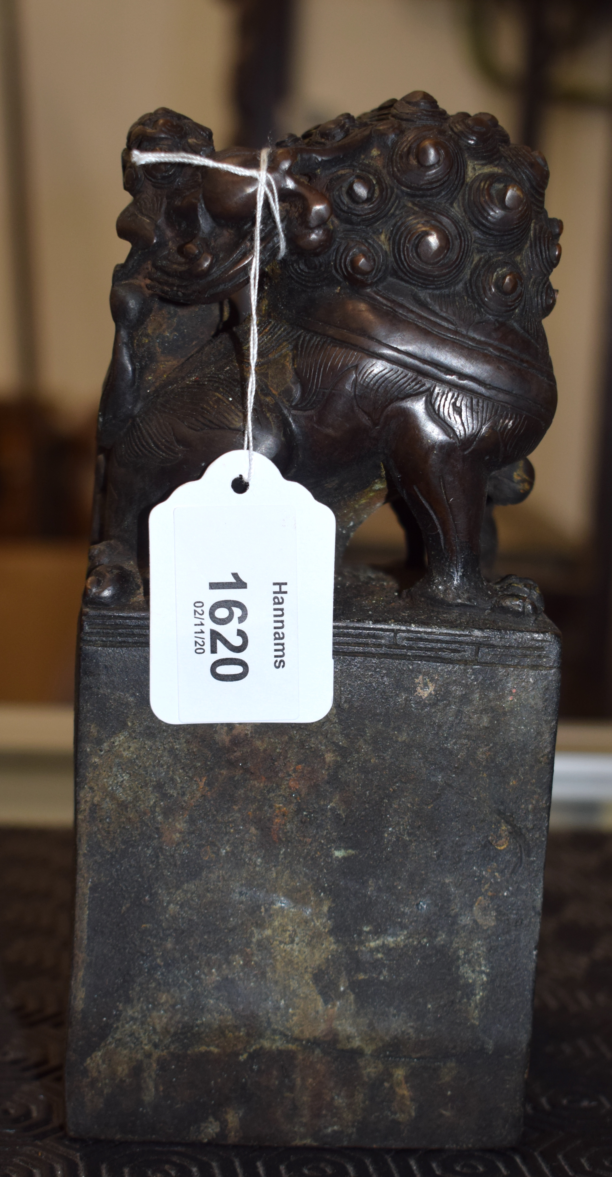 A CHINESE BRONZE BUDDHISTIC LION SEAL 20th Century. 21 cm high. - Image 4 of 8