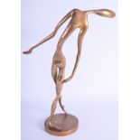 Yves Lohe (French) Stylised bronze dancer sculpture. 38 cm high.