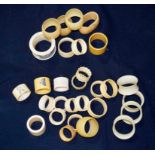 Quantity of bone and ivory napkin rings