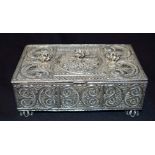 A Silver openwork Filagree box 16 x 4.5 cm