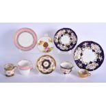 Royal Worcester Kerr and Binns pink ground coffee cup and saucer, pattern 8541, impressed mark, Roy