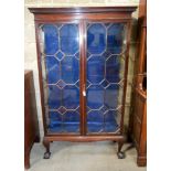 A George III Style Double glass fronted, velvet lined Display Cabinet. 183cm x 108cm