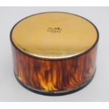 A vintage Hermes ladies powder box 10 x 5cm