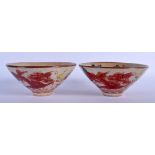 A PAIR OF 19TH CENTURY CHINESE FAMILLE VERTE IMMORTAL BOWLS Late Qing. 13.5 cm diameter.