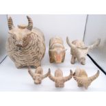 A group of Indus valley cows largest 25 x 19cm