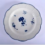 Worcester rare basket weave moulded plate printed with the Carnation pattern. 20Cm diameter