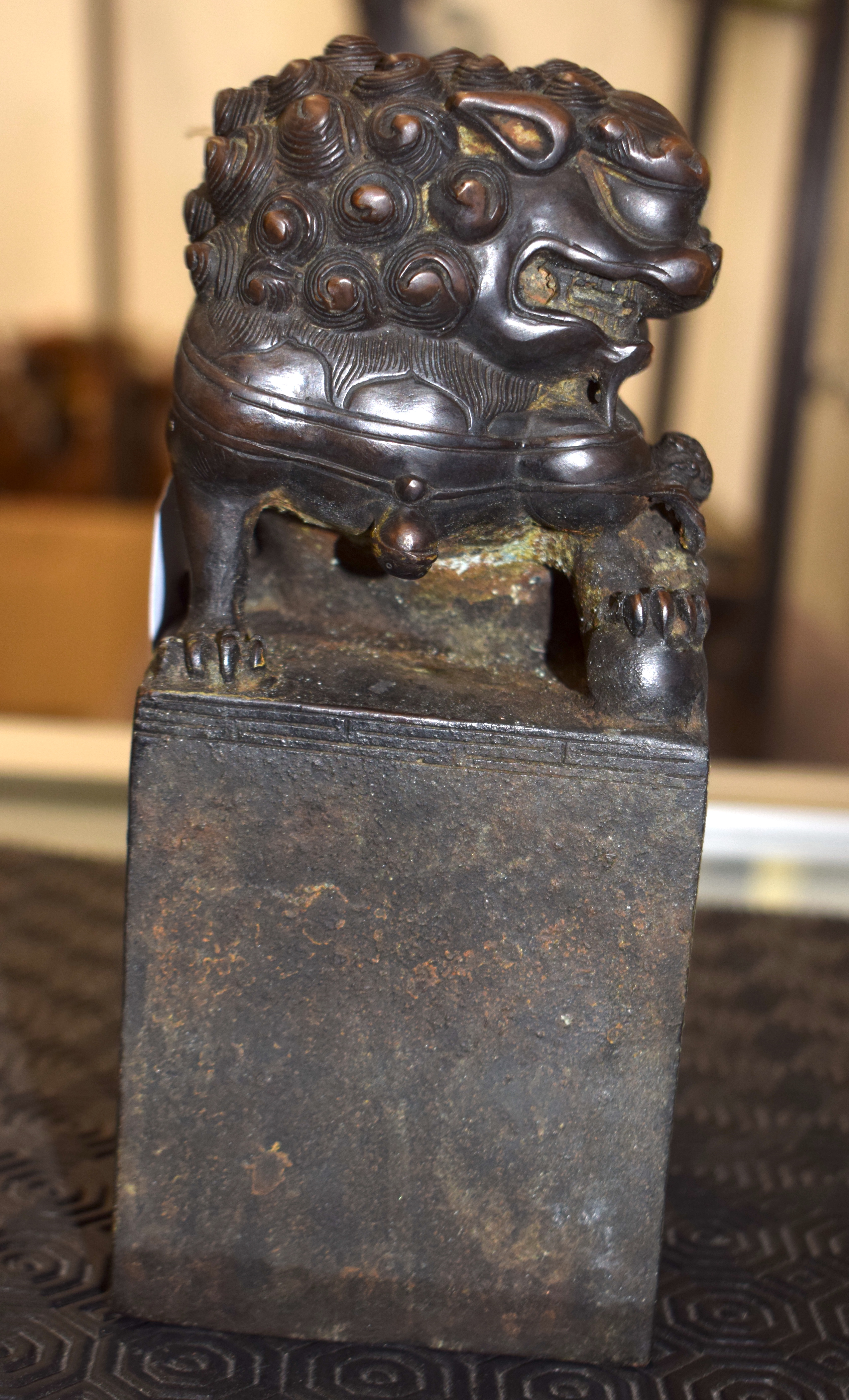 A CHINESE BRONZE BUDDHISTIC LION SEAL 20th Century. 21 cm high. - Image 5 of 8