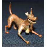 A small Japanese bronze dog 7cm