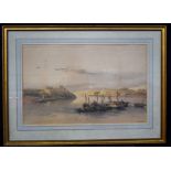 Framed Lithograph of a river scene in Africa by David Roberts RA 33cm x 52cm