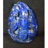 Small Lapis Lazuli carved bolder/pendant. 7cm