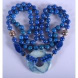 A CONTINENTAL LAPIS LAZULI NECKLACE.