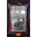 Wooden framed mirror with inlay 58 x 32