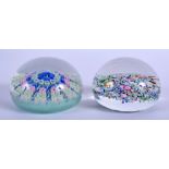 TWO EUROPEAN GLASS PAPERWEIGHTS. 6.5 cm wide. (2)