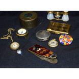 Miscellaneous group mother of pearl opera glasses, fob watches etc