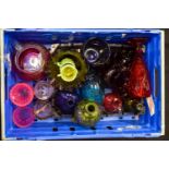 Quantity of coloured glass items glasses,vases jugs