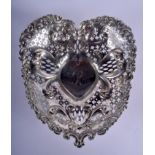 A SILVER HEART SHAPED DISH. 173 grams. 15 cm x 17 cm.