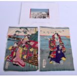 THREE JAPANESE MEIJI PERIOD WOODBLOCK PRINTS. (3)