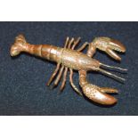 A small bronze Japanese lobster 9 cm