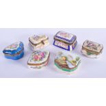 SIX EARLY 20TH CENTURY CONTINENTAL PORCELAIN BOXES. (6)