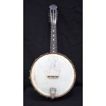 Vintage banjo with steel soundbox. 64cm x 28cm